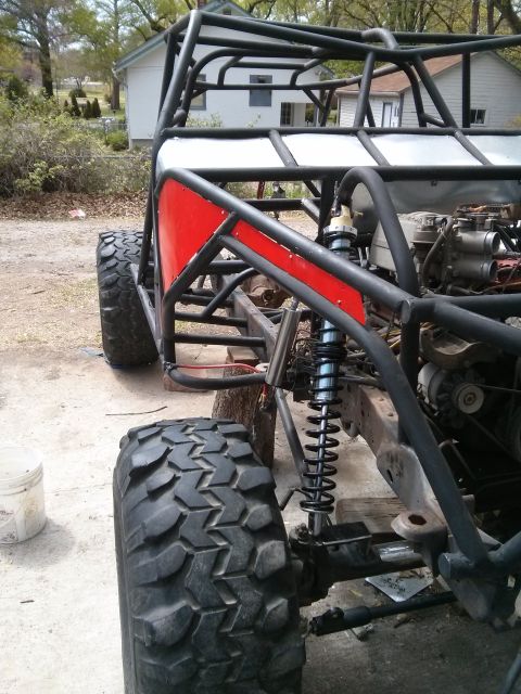 1986 Ford Bronco - Custom off-road buggy chassis under construction, heavy-duty suspension and a roll cage.