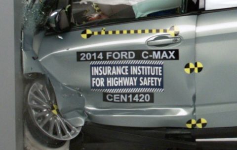 1971 Ford Ranchero - This 2014 Ford C-Max shows damage from a crash test conducted by the Insurance Institute for Highway Safety.