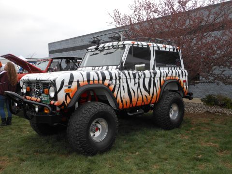 1995 Ford Bronco - Custom painted Ford Bronco with off-road modifications.