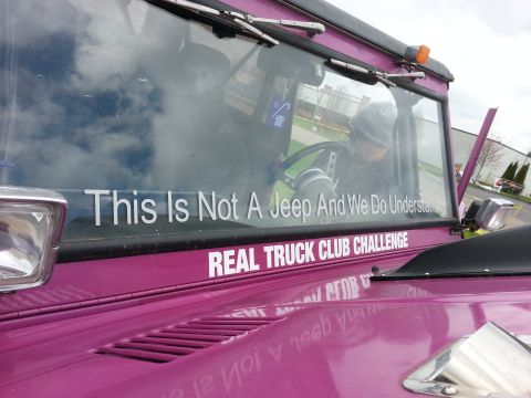 1995 Ford Bronco - This truck proudly declares it is not a Jeep, but part of the "REAL TRUCK CLUB CHALLENGE".