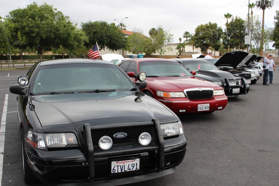 Black Ford with push bar and plate 6TVL491 fronting a row of cars