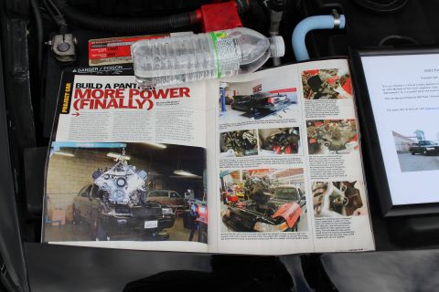 2003 Ford Crown Victoria - Car Craft magazine feature 'Build a Panther - More Power (Finally)' by John McGann documenting a Mustang/Panther engine teardown; baseline…