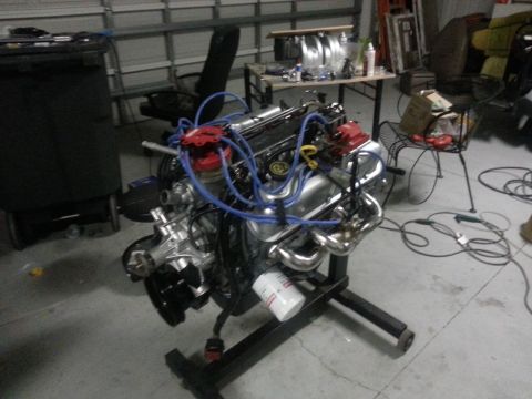 1994 Ford Bronco - V8 engine on a stand, likely for a project vehicle.