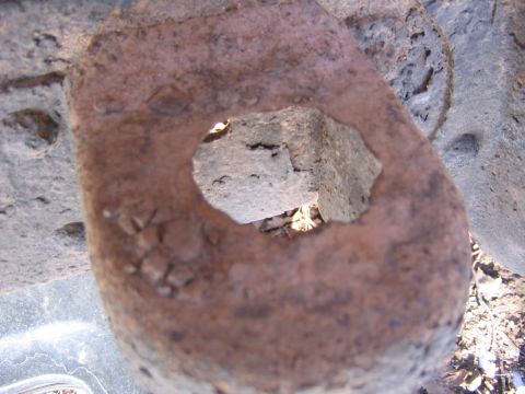 1978 Ford Bronco - The worst one. Not only is the metal a little eaten, but thin and weak. Guess I am going to have to replace these, unlike the frame ones I…