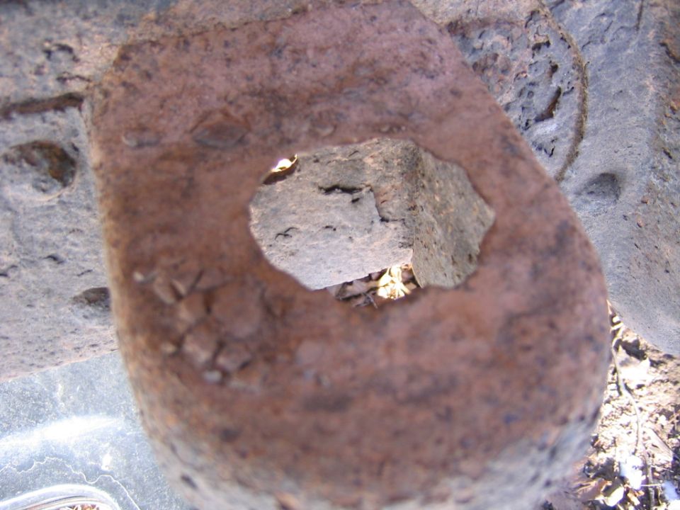 The worst one.  Not only is the metal a little eaten, but thin and weak.  Guess I am going to have to replace these, unlike the frame ones I can just reinforce.