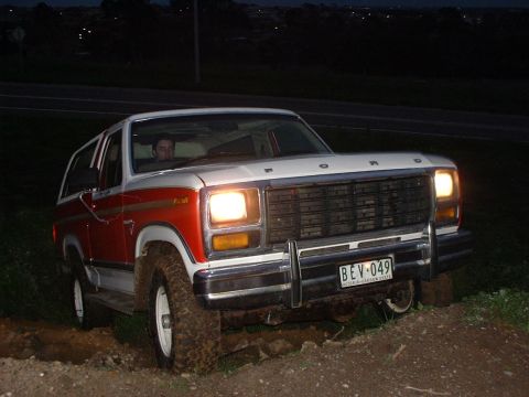 1981 Ford Bronco - This two-tone Ford Bronco appears to be from the early 1980s, with its distinctive grille and body style.