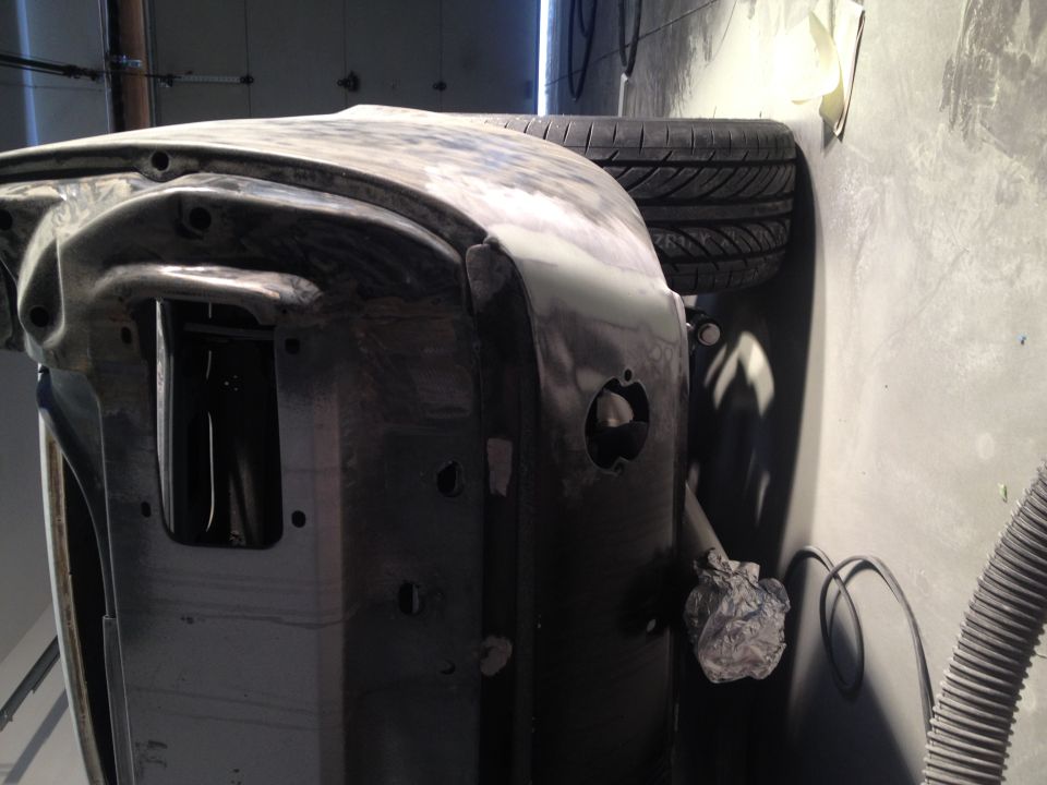 1965 Mustang rear valance to quarter panel, PS, welded and filled