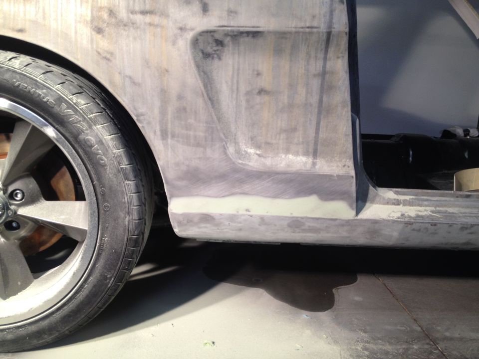 1965 Mustang PS quarter panel and rocker panel welded and filled