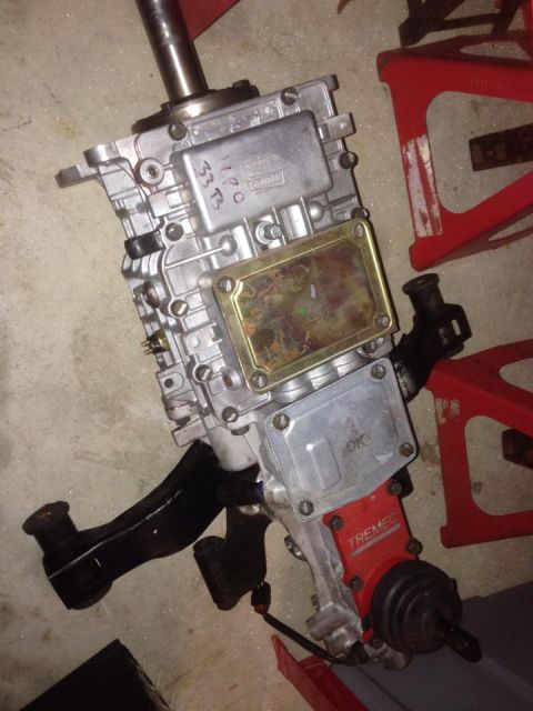 1988 Ford Bronco - A close-up view of a Tremec transmission, possibly for a vehicle restoration project.