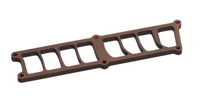 1988 Ford Bronco - A brown metal engine component with multiple rectangular cutouts and bolt holes is shown against a white background.