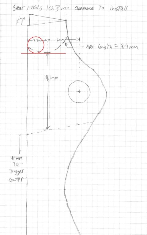 1980 Ford Bronco - Placement of a 1/16" SS dowel to accelerate trigger-sear ratio.