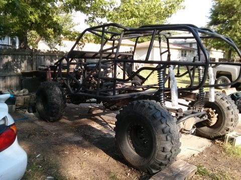 1986 Ford Bronco - This custom-built buggy frame is undergoing modifications and lacks any body panels or identifiable year markers.