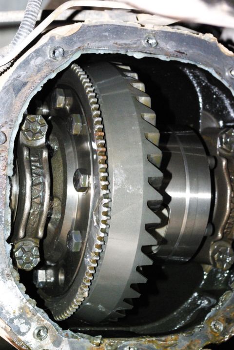 1995 Ford Bronco - Close-up view of a differential tone ring, showing its intricate gear teeth.