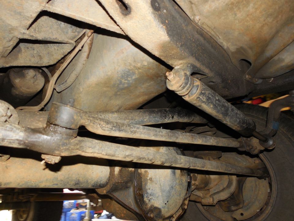 Looking rearward from the RHF tire at the oil pan & front diff