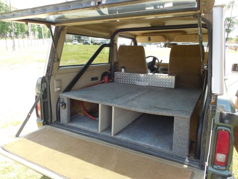 1975 Ford Bronco - The t/g carpet is easy to R&I when Frank is carrying hunting dogs (about 3 days a week). He allows them to climb down from their kennels on…