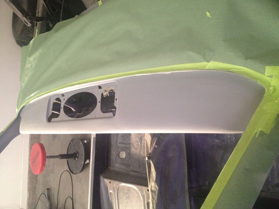 1965 Mustang prepping primer for paint