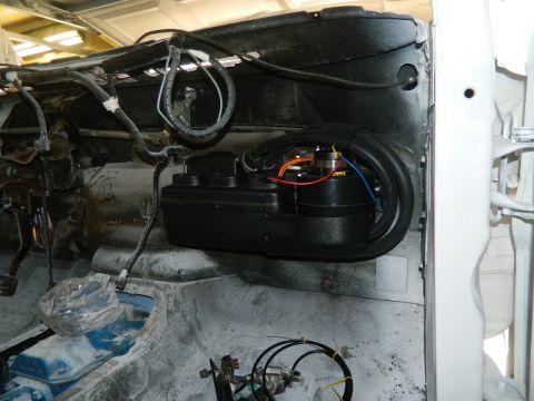 1979 Ford Bronco - Vehicle interior A/C unit with visible wiring and components.