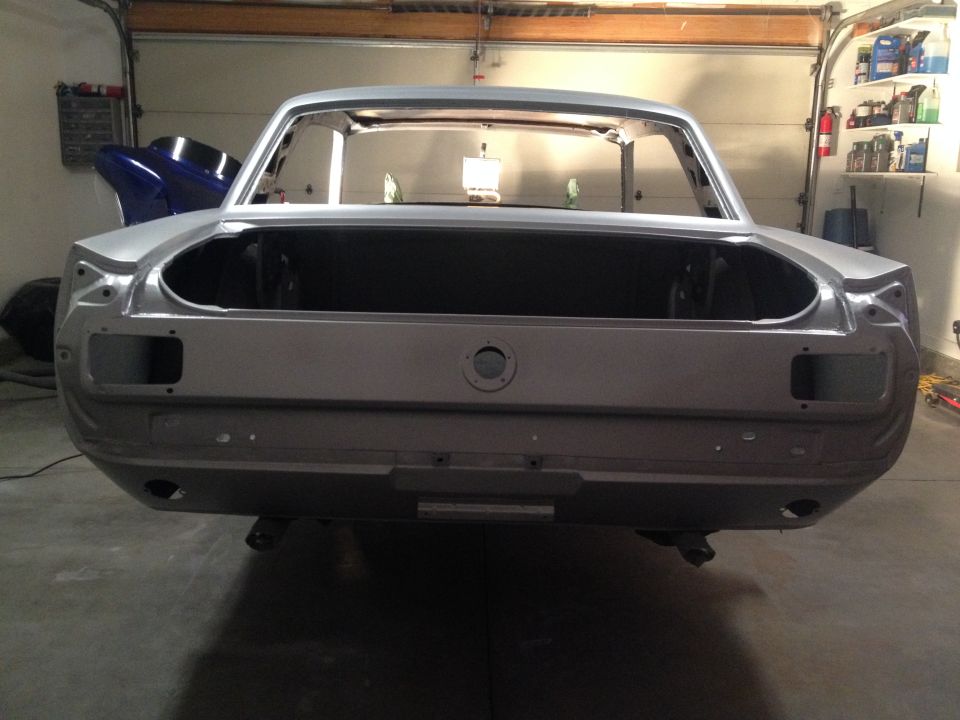 1965 Mustang jambs painted in Chop Top Silver Metallic