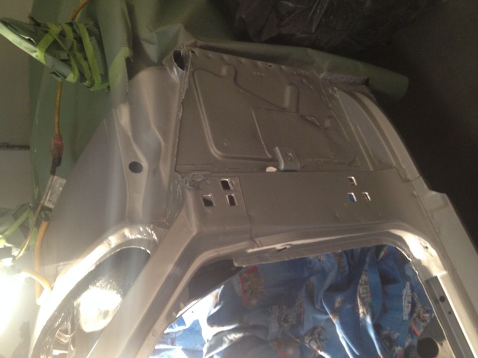 1965 Mustang jambs painted in Chop Top Silver Metallic