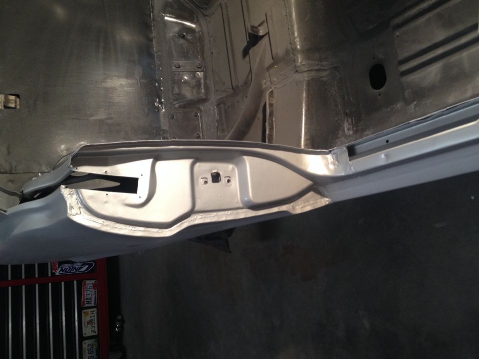 1965 Mustang jambs painted in Chop Top Silver Metallic