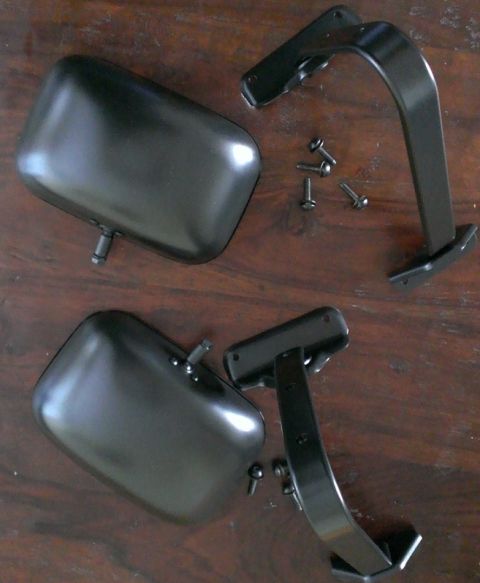1988 Ford Bronco - Mirrors after painting with VHT Engine Metallic and baking in the oven for 60mins at 200 degrees.