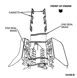 1994 Ford Bronco - Exploded parts diagram showing intake manifold gaskets and end seals positioned on the engine block.