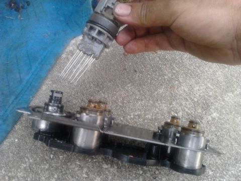 1996 Ford Bronco - Installing a Transgo shift kit into its E4OD. was going smoothly till I had to take the solenoid pack off. the connector going through the…