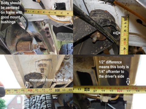1983 Ford Bronco - Check body mount height & body centering, particularly on the driver's side near the e-brake cable bracket. See also: [url=https://www.supe…