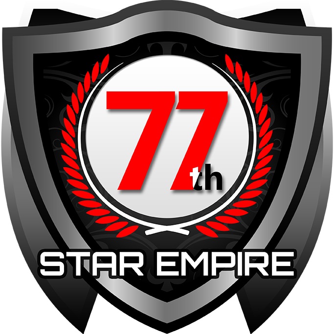 Shield logo with red 77th and white text STAR EMPIRE, and Supermotors.net at bottom right
