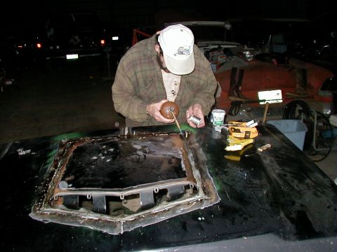 1978 Ford Bronco - My Friend (Edward) Starting the soldering of hood