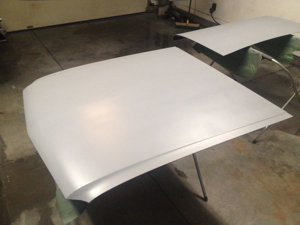 1965 Mustang top of hood in urethane primer