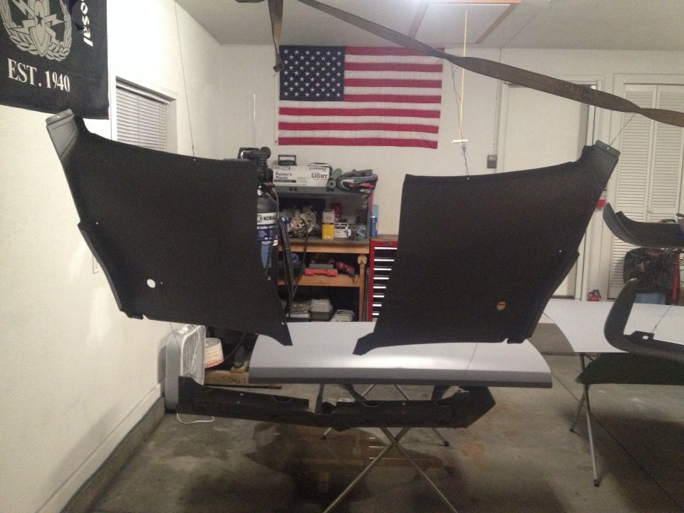 1965 Mustang backside of interior panels in urethane primer