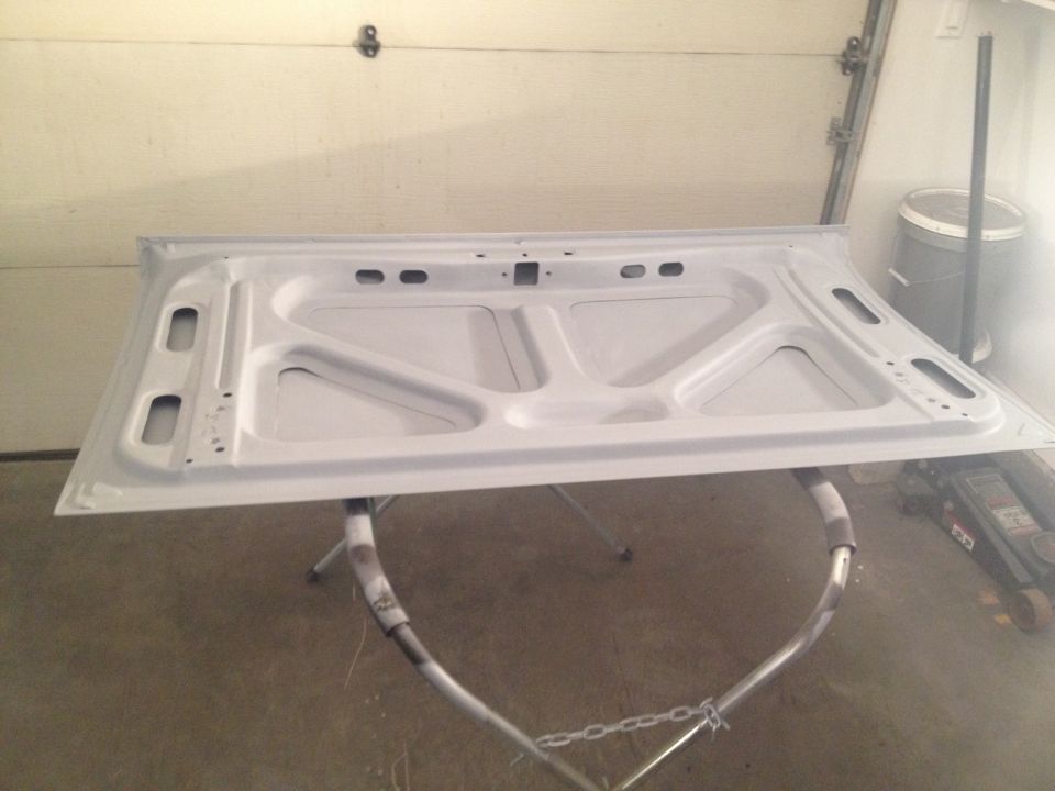 1965 Mustang backside of trunk lid urethane primer
