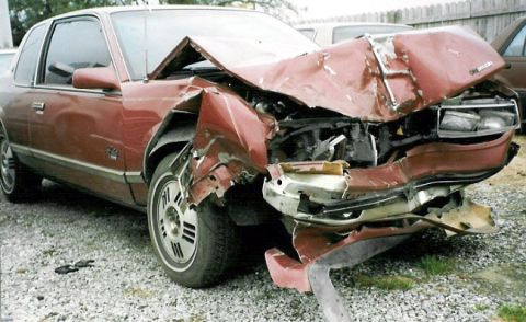 1983 Ford Bronco - This is the car that hit me, but most of his damage came from the telephone pole he hit just AFTER spinning me around.