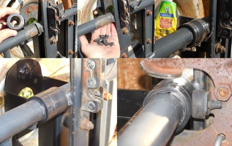 1983 Ford Bronco - The original clamshell pad (E8TZ1A477A) isn't available, so I made a sleeve from a 2"-wide strip of plastic. I coiled it, stuffed it i…