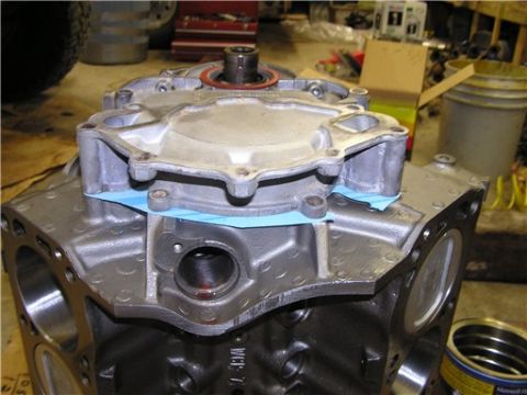 1993 Ford Bronco - Engine block assembly with a new gasket for the water pump.