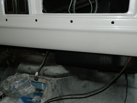 1979 Ford Bronco - This image shows the underside of a vehicle's dashboard, focusing on wiring and components.