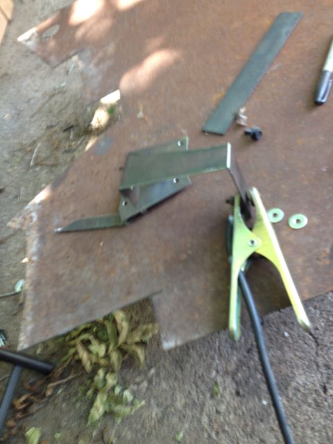 1981 Ford LTD - About to weld the upright to the main bracket. In this picture the upper and lower pieces are together and trimmed so that I can rotate the…