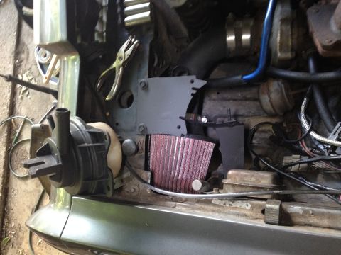 1981 Ford LTD - Bracket installed. You can see the trimming I had to do so the bracket would clear all the reinforcing ribs and such under the plastic lip.…