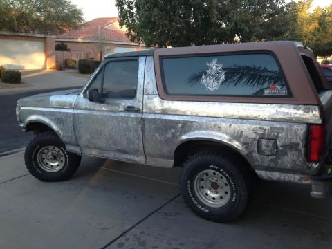 1994 Ford Bronco - This Ford Bronco has a unique metallic finish and a decal on the rear window.