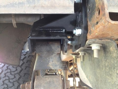1994 Ford Bronco - This photo shows an aftermarket suspension part bolted to the vehicle's frame, not a 1994 Ford Bronco.
