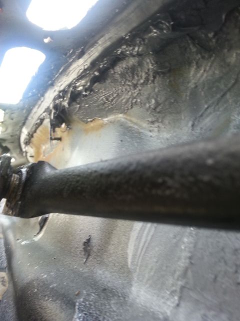 1992 Ford Bronco - This is a picture from inside of the trough. In addition to applying the seam sealer along the seam at the top, I ran another coating acros…