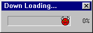 1995 Ford Bronco - A computer screen displays a download progress bar with a devil icon, indicating a file is being downloaded.