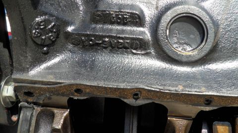 1972 Ford Ranchero - Engine block casting shows part numbers and casting marks.