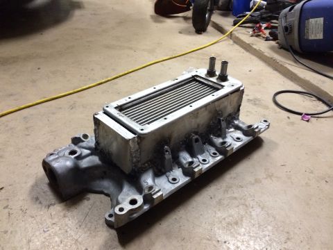 1996 Ford Bronco - Custom supercharger intake manifold assembly with intercooler.