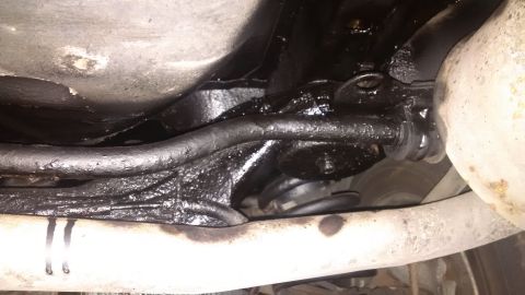 1994 Ford Thunderbird - Underbody rustproofing applied to suspension and frame rails.