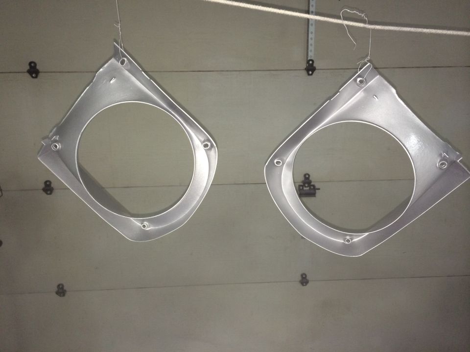 1965 Mustang headlight buckets backside chop top silver