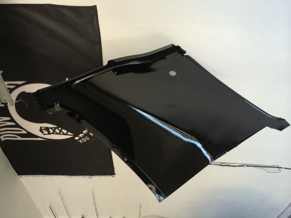 1965 Mustang rear interior panels painted black