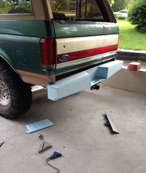 1989 Ford Bronco - Custom bumper construction underway on a 1989 Ford Bronco.