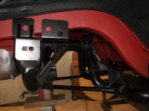 1967 Ford Mustang - Right rear cradle bracket, not drilled yet since I have to gain floor clearance with cradle.